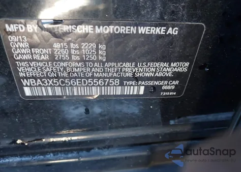2014 BMW 328I Gran Turismo xDrive from USA, damaged, VIN WBA3X5C56ED556758